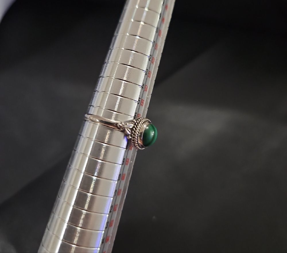 Malachite Stone Silver 925 Ring - Picture 11 of 11